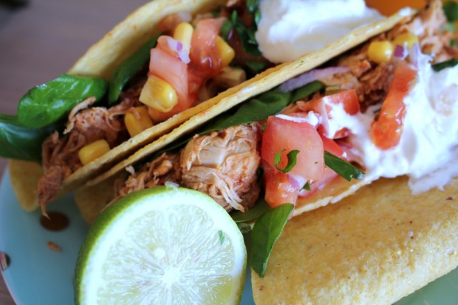 Slow cooked chicken tacos 