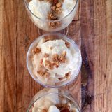 Breakfast parfaits made with locally grown custard apple, fromage blanc and granola.